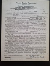 Vintage 1962 Actors Equity Contract Unsinkable Molly Brown Iva Withers Signed picture