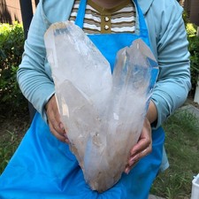 14.65 LB Huge Natural Clear Quartz Cluster Crystal Point Raw Mineral Specimen picture