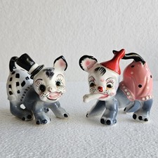 Vintage Artmark Circus Dog Clown Salt and Pepper Shakers picture