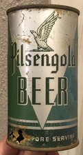 Pilsengold Flat Top Beer Can OI Opening Instructions San Francisco Brewing picture