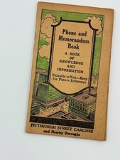 Pittsburgh Phone Directory Street Car Lines Memo Book Transit 1930s Booklet picture
