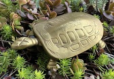 Vtg 1960s Brass Turtle Trinket Box with Post Korean War Markings 121st EVAC HOSP picture
