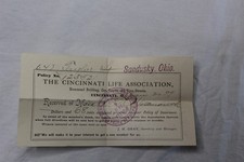 1899 Receipt From The Cincinnati Life Association Sandusky, Ohio Antique picture