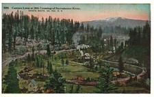 Vintage Postcard 1920s Cantara Loop 18th Crossing Of Sacramento River Train picture
