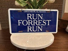 VTG 1995 Run Forrest Run License Plate Greenbow Alabama AL Tag Bubba Gump Shrimp picture