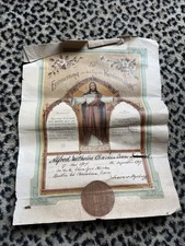 Antique 1919 German Lutheran Confirmation Certificate Berlin Brenham Texas Jesus picture