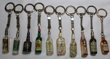 LOT Vtg 1950s Miniature Plastic Whisky Liquor Pepsi Beer Bottle Keychains picture