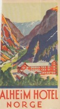 Stalheim Hotel Norge Norway Vintage Luggage Label picture