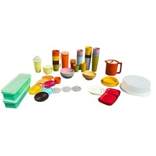 🥤 Vintage Tupperware Lot Cups Bowls Pitchers Plates Lids 60s 70s Retro Kitchen picture