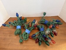 Vintage Set Of 2 C7 Christmas Light Strands 50 Lights Total - Tested And Works picture