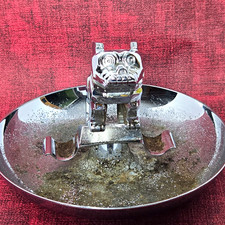 Vintage Mack Truck Bull Dog Chrome Cigar Ashtray Central Die Casting PAT 87931 picture