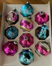 Vintage 1950s  Shiny Brite Glass Christmas Ornaments - Set of 10  picture
