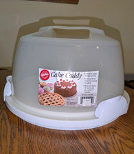 VINTAGE WILTON CAKE CADDY CARRIER HANDLE DOME NEW OLD STOCK PLASTIC 3 LOCK picture