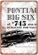 Vintage 1929 Pontiac Auto Ad Reproduction Metal Sign A12199 picture