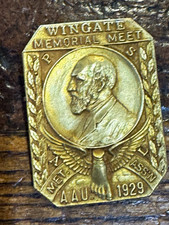 1929 Wingate Memorial Meet AAU Medal Pin Vintage Dieges & Clust Metropolitan Box picture