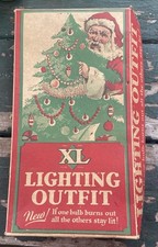 ANTIQUE VTG CHRISTMAS XL BRAND Lighting Outfit EMPTY SANTA BOX ONLY 1930's picture