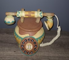 NewVintage Southwestern Style Decorative Functioning Corded Phone Pottery Design picture