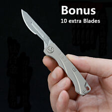 TC4 Titanium Utility Knife Scalpel Blade Pocket Folding Knife Outdoor EDC Travel picture