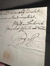 King George III TO HIS SON FREDERICK Signed Historic Autograph (Father to Son) picture