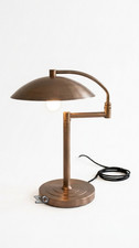 Personalized  1920s Modern Brass Table Lamp, Dome Shade Industrial Desk Lamp picture