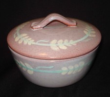 Vintage Edgar Littlefield Kilns Mid Century Art Pottery Trinket Dish w/Lid MCM 2 picture