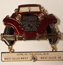 Lions Club Pin Home Of The Excalibur Car West Allis West Wisconsin Rare Large  picture