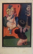 ANTIQUE - THE PROPOSAL - POST CARD c1907 - VERY GOOD, picture