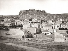 Athens Greece View Acropolis Parthenon Cityscape Vtg. Photo 19thC. picture