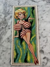 Vintage 1960s Big Boob Think Big Humorous Greeting Card USED Ephemera picture