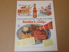 1942 SNIDER'S CATSUP Reach For It vintage art print ad  picture