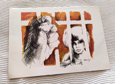 Vtg. 1971 FREE ANGELA DAVIS Holiday Card Legal Defense Fund BPP Black Liberation picture
