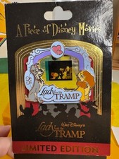 Piece of Disney Movies Series- Lady and the Tramp Jumbo Pin LE 2000 Tony and Joe picture