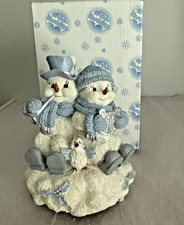 Vintage 90s Encore Group Snow Buddies Decorative Snowmen Figurines Music Player picture