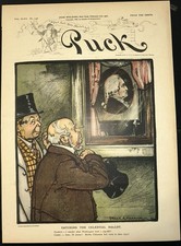 1900 Puck Mag Cover - George Washington w Pigtail As Chinese Man For VOTES picture