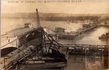 Peoria Illinois RPPC Concrete Bridge Flood Damage 1909 Real Photo B.W. Bye picture