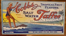 Vintage 1950s Miami Florida Cobb's Salt Water Taffee Candy Box picture