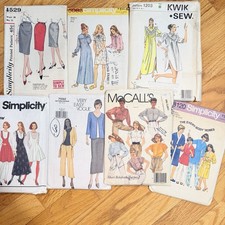 Vintage 1970s - 90s Sewing Patterns Lot Mixed Brands Uncut Set - 6 Women 1 Child picture