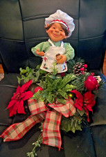 Vintage Celebrate It Christmas Treasures Baking Elf Doll Center Piece picture