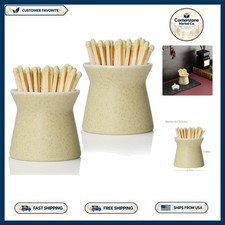 Elegant 2 Pack Ceramic Match Jar with Strikers - Unique Home Decor Essential picture