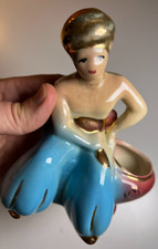 Vintage Antique Mid Century Ceramic Magic GENIE Planter Vase Figure Figural picture