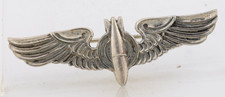 WW2 'BALFOUR' STERLING SILVER 925 US BOMBER BOMBARDIER WINGS PIN, 2
