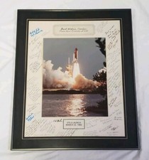 NASA STS 3 Space Shuttle SIGNED Autograph By Johnson Mission Control 1982 Framed picture