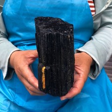 3.36 LB Natural Black Tourmaline Raw Large Crystal Display Piece Healing 6663 picture
