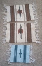 Vintage Handwoven ,Native American, Southwestern, Mini Rugs 3 Lot Pre-owned  picture