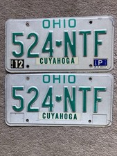Pair of 1988 Ohio License Plates - 524 NTF  - Nice picture
