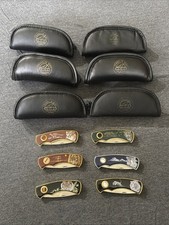 6 Franklin Mint Big Cat collectors Knives with pouches picture