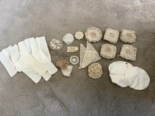 Job Lot Vintage Antique Linens Lace Doilies Table Runners Craft Slow Stitching picture