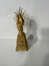 Antique Vintage St Anne De Beaupre Sunburst Metal Statue France 6” picture
