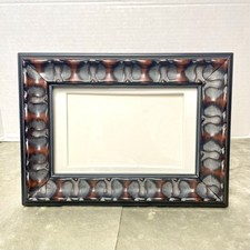 Gothic Black-Brown 9.5”x7” Chunky Scalloped Wave Moulding Design Picture Frame picture