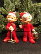Vintage Christmas~ Lefton Pixie Elf Figurines~ 1950-1960’s~Ceramic Pixie~ Japan picture